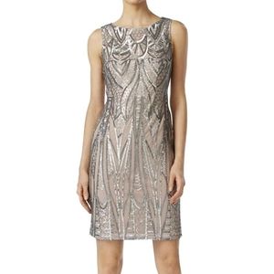 Calvin Klein Art Deco Sequin Cocktail Dress sz 2